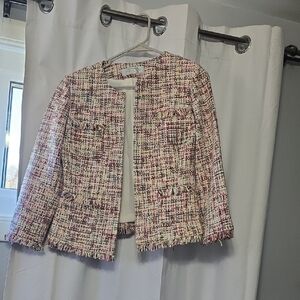 Chic Women's Multicolor Tweed Blazer